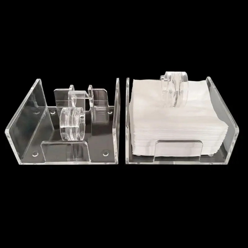 

Square Clear Acrylic Cocktail Napkin Holder Paper Serviette Dispenser Tissue Box Bar Caddy for Dining Table Hotel Home Decor