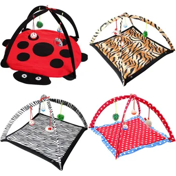

Portable Pet Cat Toys Funny Cat Tent Toys Mobile Activity Pets Play Bed Toys Cat Play Mat Blanket House Detachable Kitten Tents