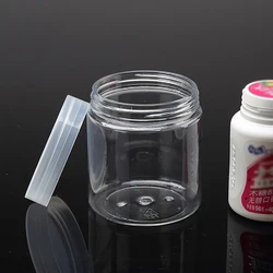Récipient de stockage des aliments 250ml, petit récipient rond en plastique avec couvercle pour les bonbons, les cadeaux, les mariages et les cadeaux de fête 7,2x8cm 