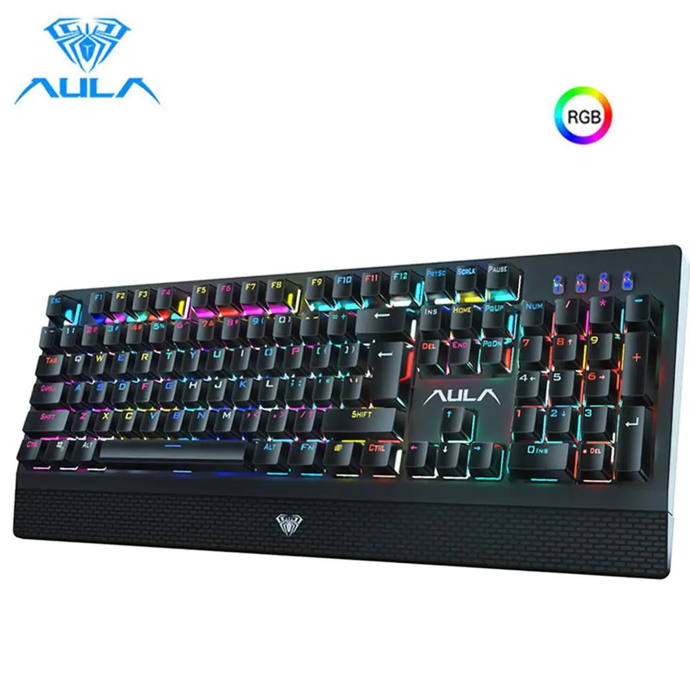 AULA RGB игровая механическая клавиатура синий/черный/красный коммутатор Проводная