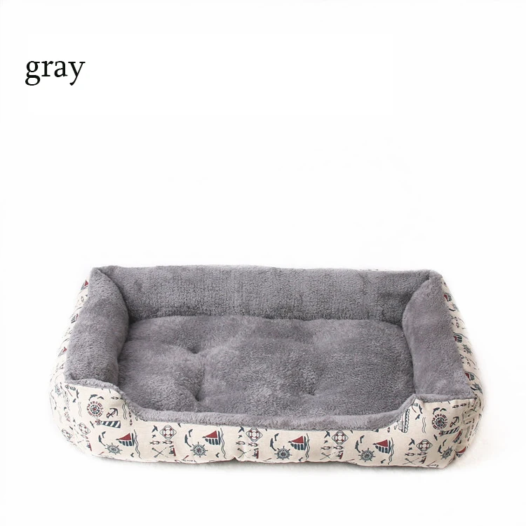 gray Модная новинка, нейлоновая кровать для питомцев,, кровати для собак, зимний домик для маленьких больших и средних собак, принт в виде лап, домашняя теплая утолщенная - Цвет: gray