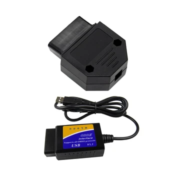 

1Pcs Universal Obdii Obd2 16Pin Female Connector with Enclosure & 1Pcs ELM327 USB V1.5 OBD2 Car Diagnostic Instrument