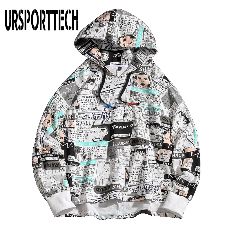 2019 новые Брендовые мужские толстовки Harajuku мультфильм рисунок принт пуловер