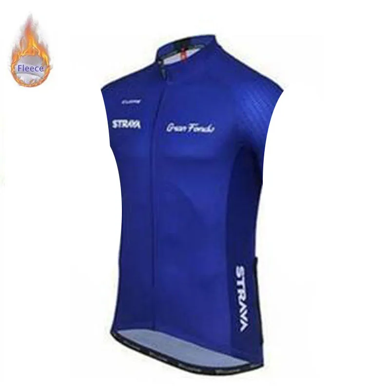 STRAVA Men Winter Thermal Fleece sleeveless Cycling Jersey Breathable Clothing Mountain Outdoor Bicycle Clothes - Цвет: 4