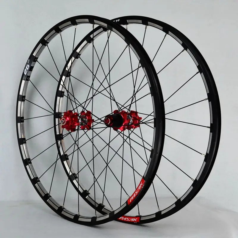 27.5 Red Carbon Sil Pasak Mtb Wheelset 26 27,5 Clincher Aro Alu диски дисковый тормоз герметичный подшипник 24 Отверстия 9*100 мм 9*135 мм передние 2 задние 4 Подшипники - Цвет: 27.5 Red Carbon Sil