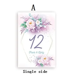 10pcs table card A 1 шт. пользовательское имя, дата помолвки ручная роспись креативный акварельный цветок настольная карта Добро Пожаловать Знак карты для свадьбы - Цвет: 10pcs table card A