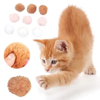 

1Pcs Cotton Rabbit Fur Ball Cat Training Educational Toy Color Grinding Claw Filled Cayts Mini Funny Playing Toys Cat Supplies