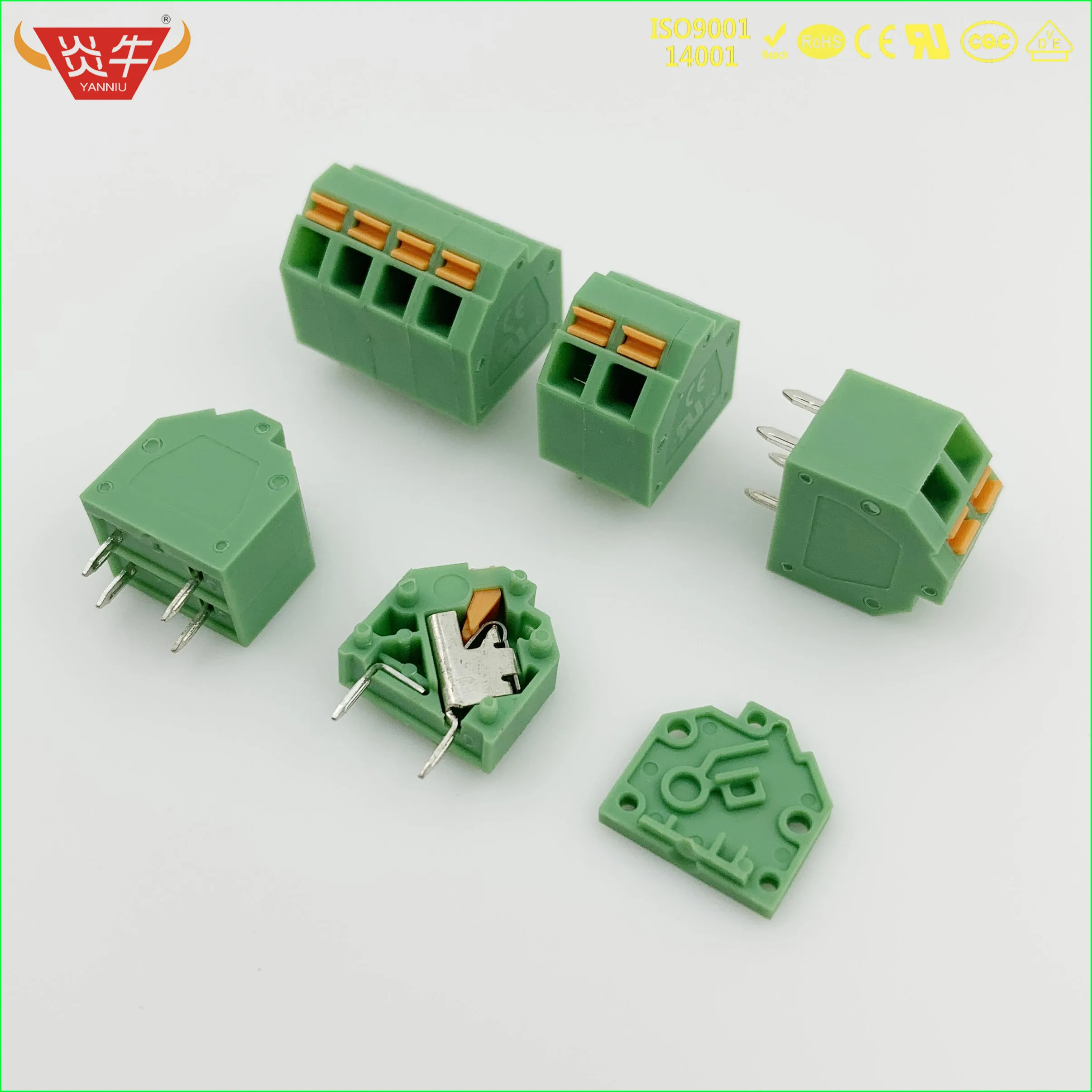 KF250NH 3,81 Американская классификация проводов 2р ~ 12P PCB Пружинные клеммные колодки DG246 3,81 мм 2PIN ~ 12PIN ЗИП 1/2-3,81 1751477 PHOENIX CONTACT DEGSON KEFA