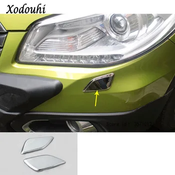 

For Suzuki S-cross scross SX4 2014 2015 2016 2017 body front head Light lamp clean wash frame stick ABS Chrome cover trim hoods