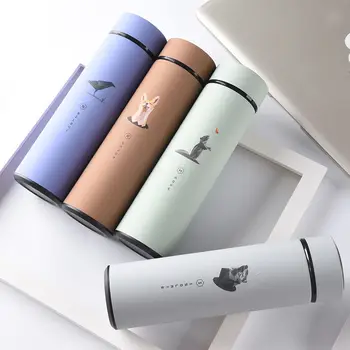 

Creative Animal Pattern Stainless Steel 304 Vacuum Flasks With Filter Portable Thermal Water Bottle Travel Office Home Thermocup