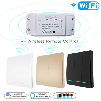 

DIY WiFi Smart Light Switch Universal Breaker Timer EWelink APP Wireless Remote Control Works With Alexa Google Home Smart Home