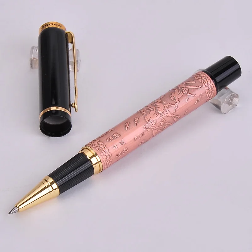 New Exquisite Golden Clip Pink/Gray/Brown Color Baoer 507 Xubeihong &quotthe Eight Horses" Metal/Gift/Roller Ball/ballpoint Pen |