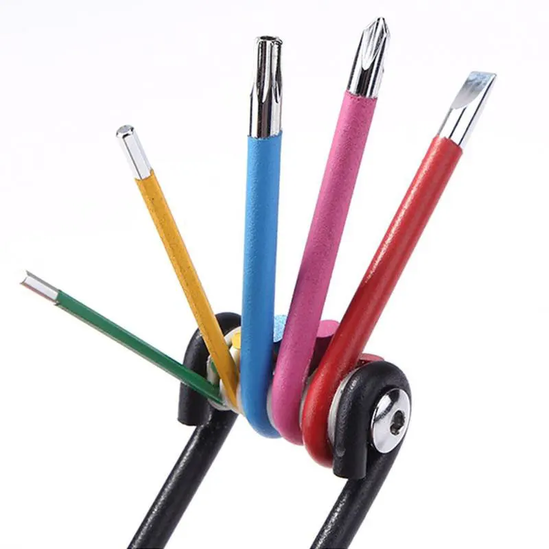 

New Screwdriver 9 Pcs Universal Spanner Repair Tools Folding Hex Wrench Allen Wrench Hexagonal Torx Star Spanner Complete Models