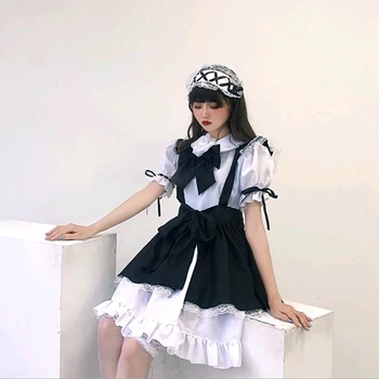 

Japanese gothic style loli girl Lolita dress, cosplay dress, cafe prom waitress, long sleeve maid dress