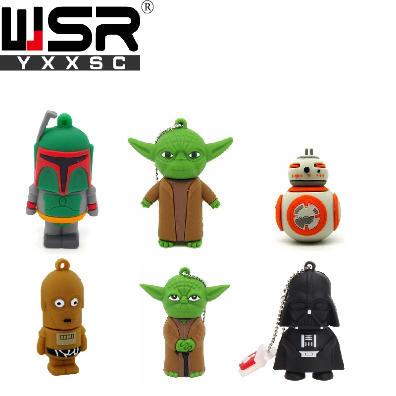 Cartoon Star Wars usb2 0 pen drive 32gb 64gb 128gb multiple heroic characters usb flash drive 2