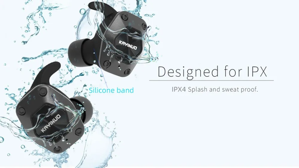 KAYINUO TWS спортивные bluetooth наушники 5,0 9D стерео наушники Беспроводная гарнитура с микрофоном беспроводные наушники зарядный чехол