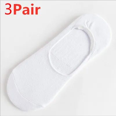 Style 4 White 3 пара/лот, модные мужские носки-башмачки, Нескользящие силиконовые невидимые носки, тапочки, Харадзюку, мужские хлопковые носки, высокое качество - Цвет: Style 4 White