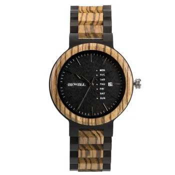 

Wooden Table Man Calendar Quartz Watch