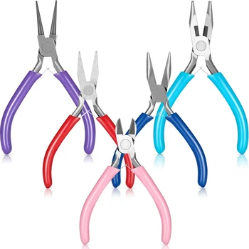 

5 Pieces Jewelry Making Pliers Set, for Jewelry Beading Cutting Wrapping and DIY Craft Supplies