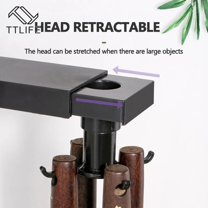 Kitchen Rack Free Punch Wall Hanging Home Rotating Frame Knife Holder Knife Rack Telescopic Storage Shelf  Fridge Organizer