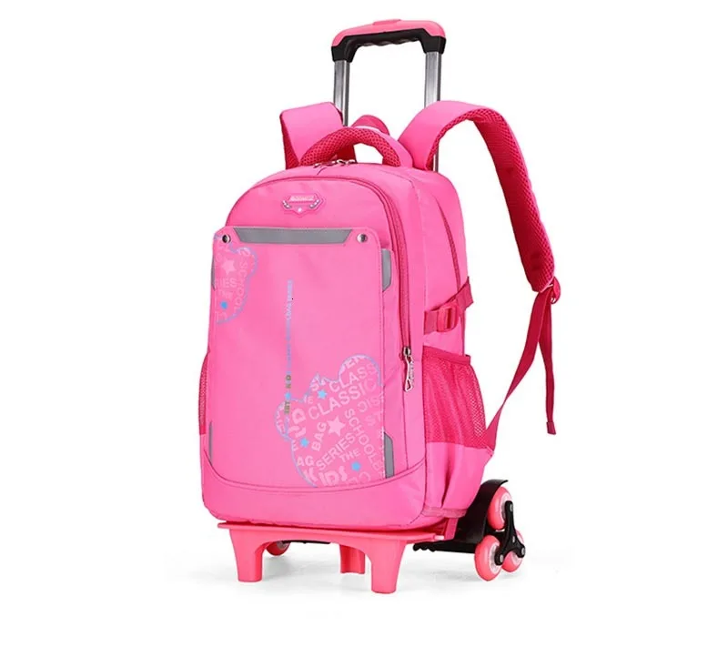 Wheels Children Rolling School Backpacks 2/6/big Arrival Detachable wheeled Trolley School Bags Kids Backpack Bookbag