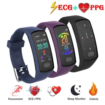

E07 Smart Fitness Bracelet Heart Rate Monitor Tracker Smart Wristband ECG PPG Blood Pressure Smart Watch for IOS Android