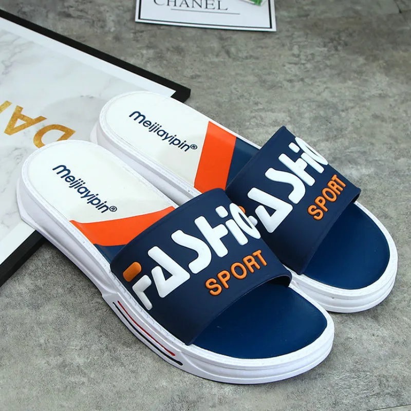 Men Slippers Flop House-Shoes Slides Beach-Sandals WEH Male Outdoor Summer Couple Cool