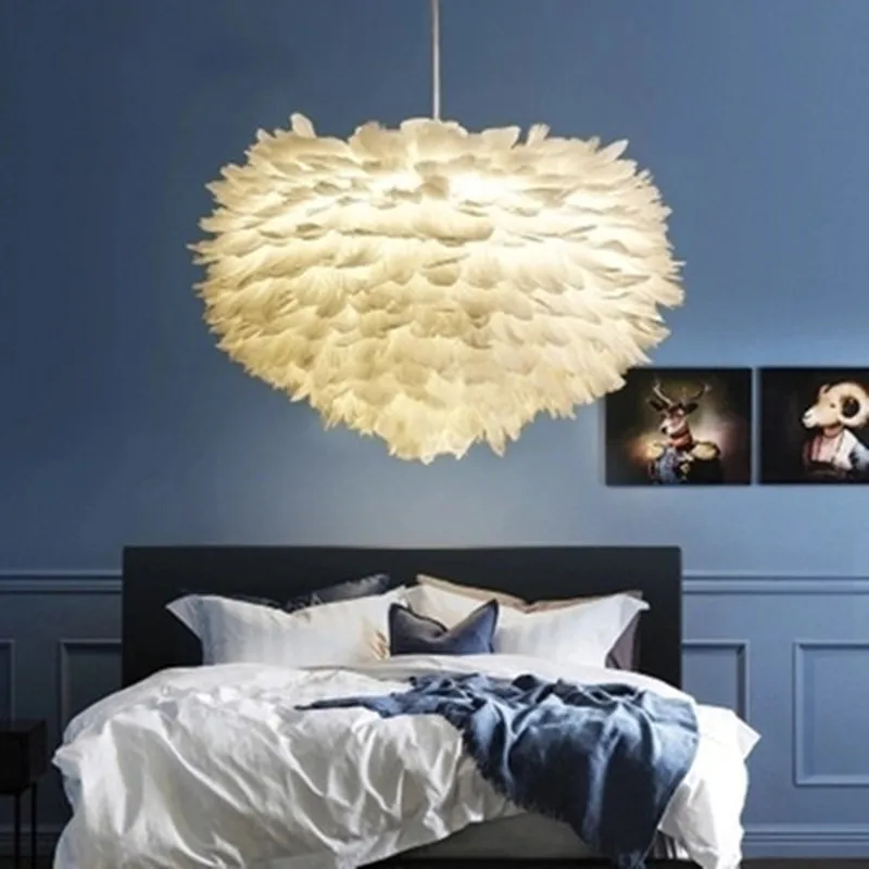 

Feather Pendant Lights LED Hanglamp Pendant Lamp Nordic Design Lustre Vintage Loft Decor Dining Room Kitchen Home Light Fixtures