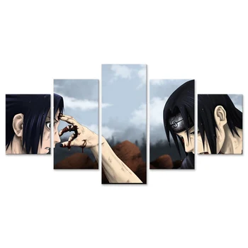 

Naruto Uchiha Brother Itachi Sasuke Modular Pictures Wall Art 5 Pieces Canvas Painting Home Decor Artwork Poster