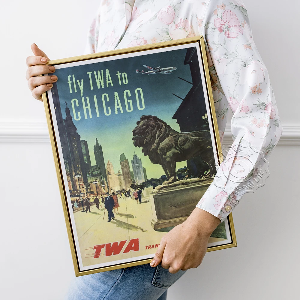 Винтажный художественный плакат TWA Trans World Airline Настенная картина с пейзажем в
