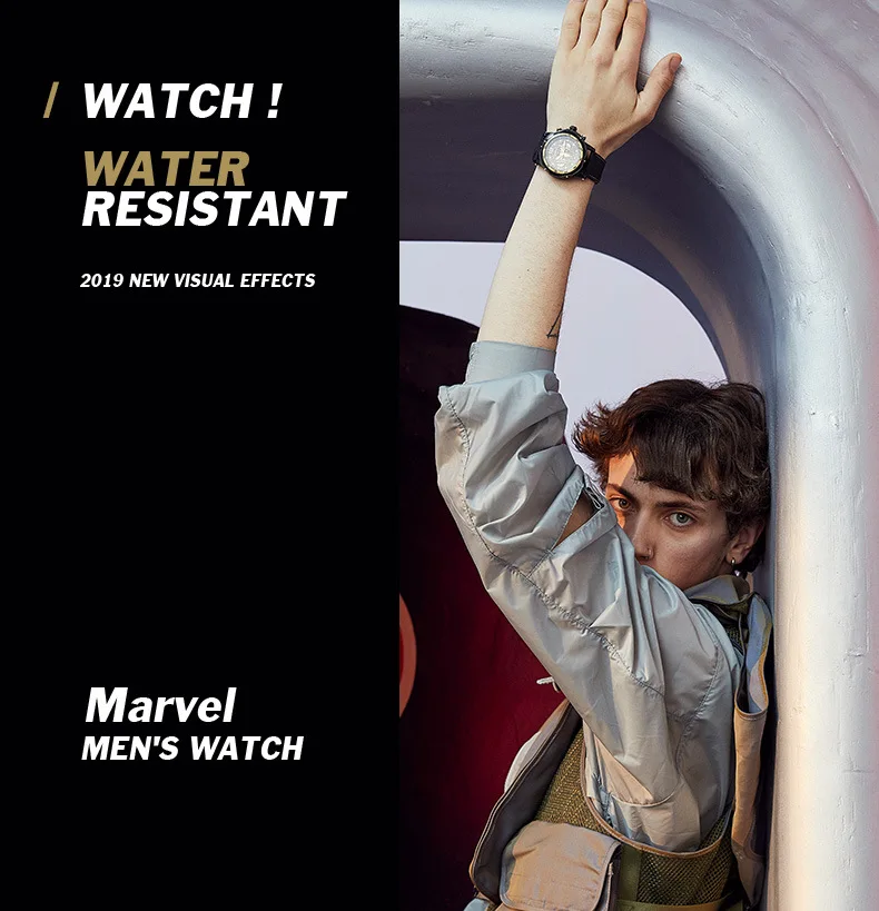 Disney Marvel мужские часы Человек-паук водонепроницаемые кварцевые часы повседневные многофункциональные мужские часы подарок 5 бар Спорт