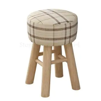 

Dresser Home Stool Fashion Creative Small Bench Solid Wood Chair Sofa Stool Round Stool Low Stool Multifunctional Stool