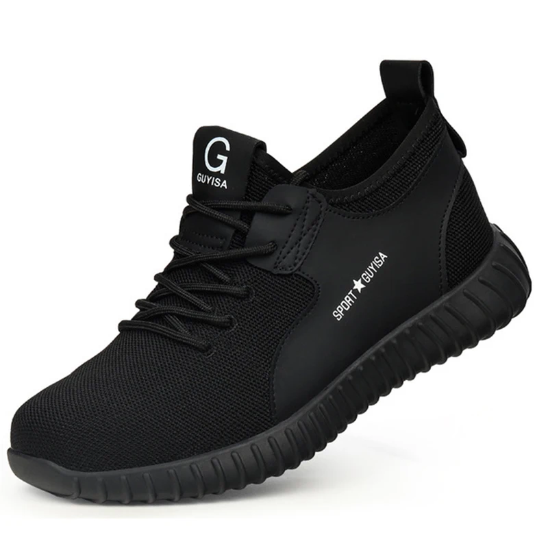 Men Shoes QMJHVX/рабочие и защитные ботинки; Мужская обувь со стальным носком; Противоударная, неразрывная, дышащая, защитная обувь; erkek bot - Цвет: Men Shoes