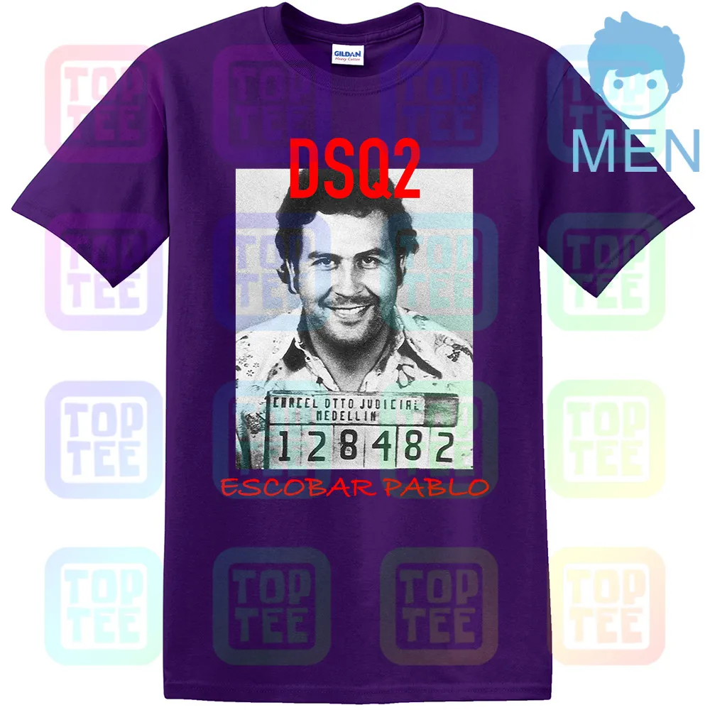 Модная DSQ Мужская черная футболка-Escobar Pablo-идеально подходит для летних топов Мужской Женский унисекс размер: S-3XL - Цвет: MEN-PURPLE