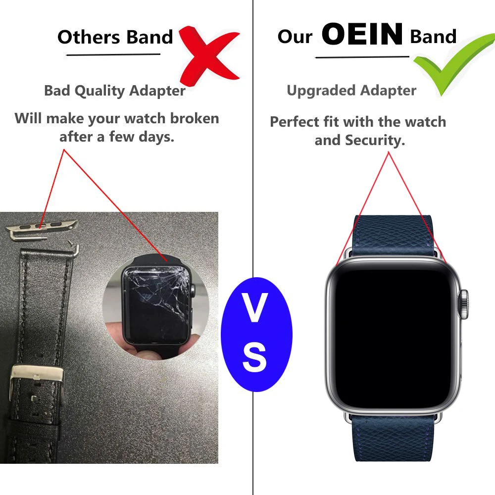 iWatch band Genuine Leather Replacement Band Compatible with Apple Watch  series 6/1/2/342mm 38mm iwatch strap series 4 40mm 44mm - AliExpress Watches