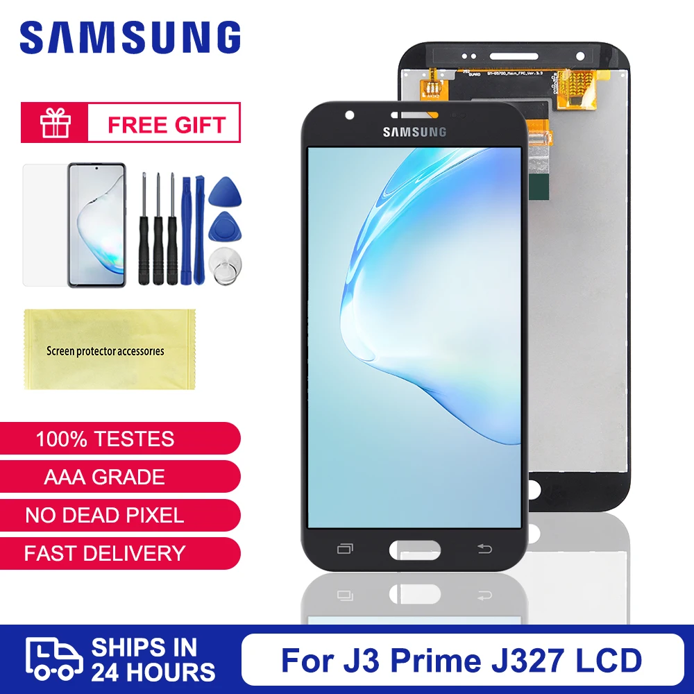 100% протестированный Дисплей для Samsung Galay J327 LCD J3 Prime 2017 J327W J327V дисплей сенсорный
