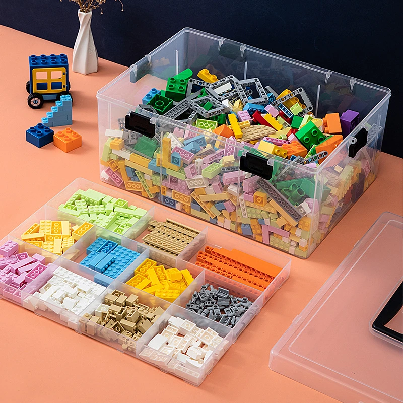 2layers Building Blocks Storage Box For Lego Transparent Toys