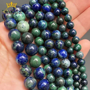 

Natural Stone Lapis Lazuli Malachite Round Loose Beads For Jewelry Making DIY Bracelet Earrings Accessories 15'' 6/8/10/12mm