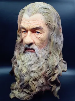 

[Funny] Bust Statue Color Painted Rings Hobbit The Gandalf model Figure Collection Craft Sculpture home Room decoration toy gift