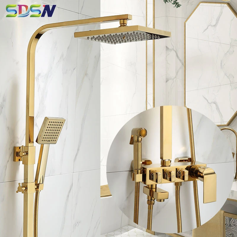 Goud Badkamer Douche Set Sdsn Kwaliteit Messing Badkamer Douche Kraan