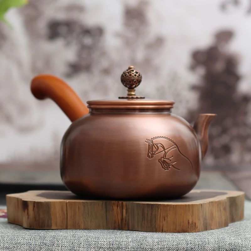 Copper side pot pure copper urgent whisker pure handmade teapot small capacity with long handle copper pot