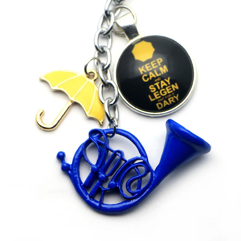 1 шт. HIMYM How I Met Your Mother желтый зонтик мама синий французский рожок брелок держатель для ключей подвеска автомобильный брелок K999