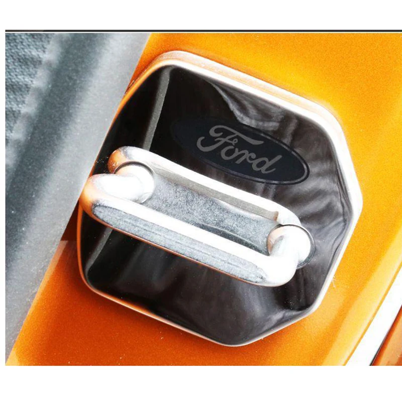 

4pcs Chrome Auto Door Lock Protection Cover Buckle Decal Replacement for Fords 2 3 4 5 Mk2 Mk3 Mk4 Mk5 Mk7 Automotive goods