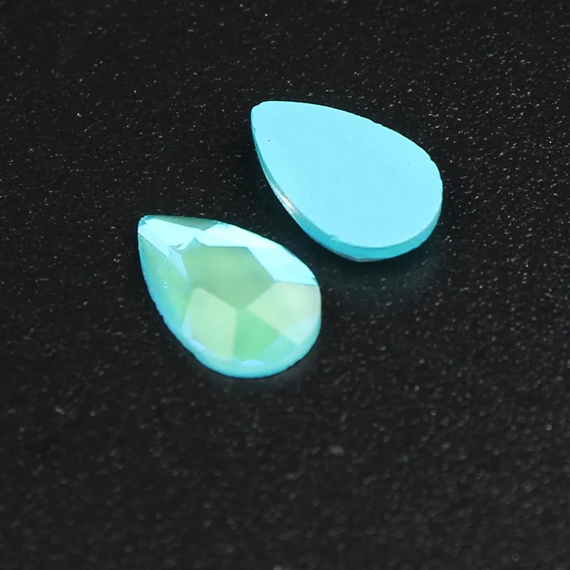2.Cyan Water Drop 30 шт/партия ромб 6x10 мм плоская задняя смола без горячей фиксации 10 мокко цвета ромб стразы с плоской обратной поверхностью 3D драгоценные камни для дизайна ногтей - Цвет: 2.Cyan Water Drop