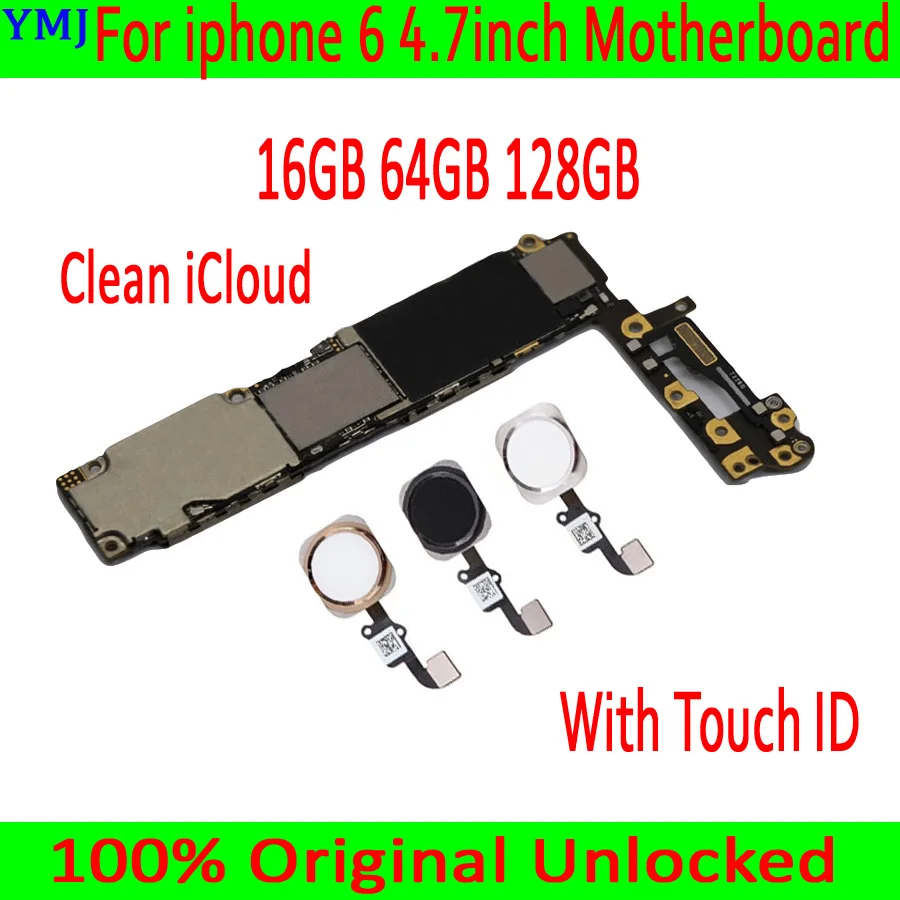 Материнская плата для iphone 6 4 7 дюйма с/без Touch ID 1100% оригинальная разблокированная