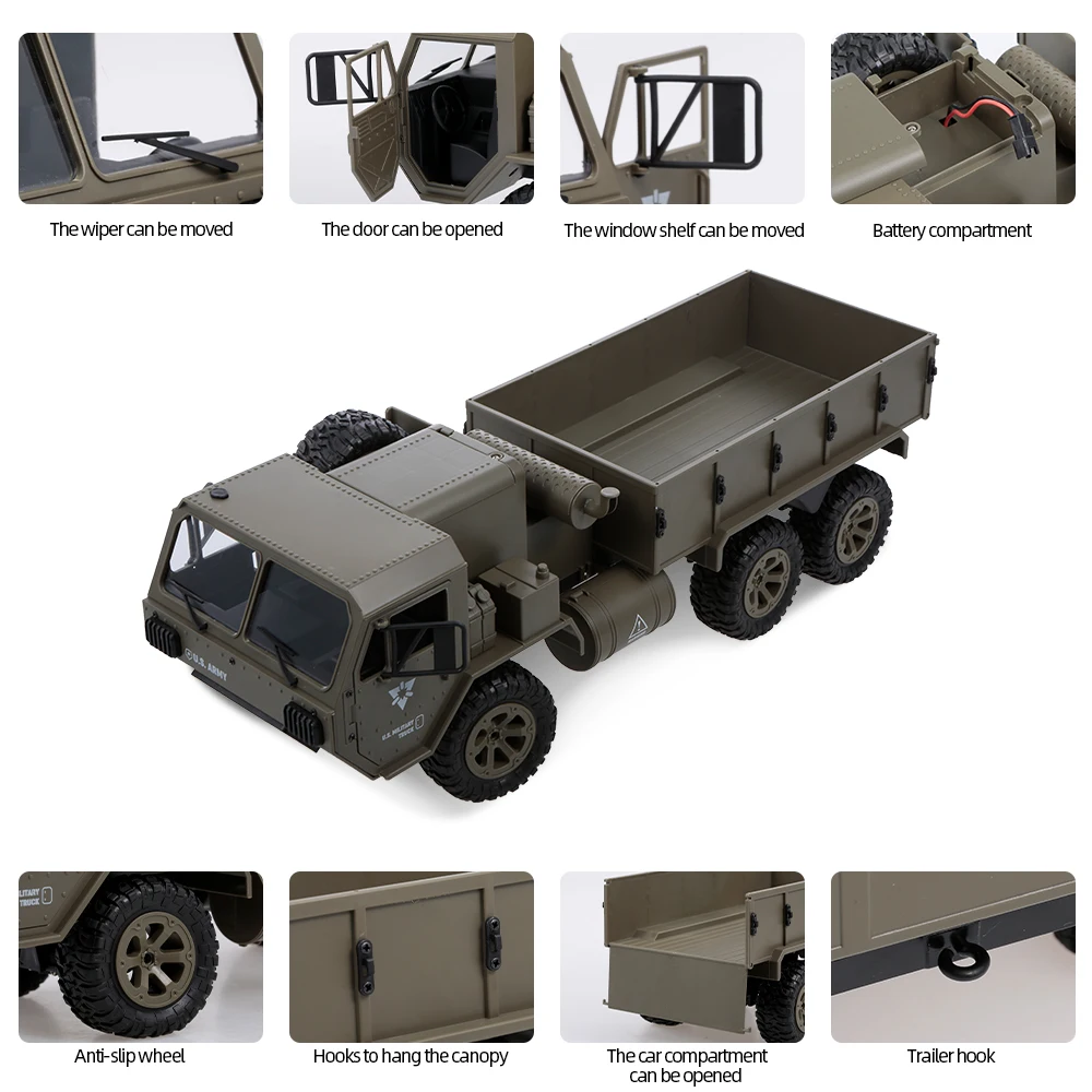 1/12 6WD 2 4 ГГц военный грузовик RC внедорожная машина RTR дистанционного Управление