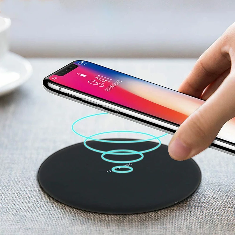 QI Беспроводное быстрое зарядное устройство для samsung Note 10 9 8 S10 S9 S8 Беспроводное зарядное устройство для iPhone 11 Pro Max XR XS X Chargeur Sans Fil