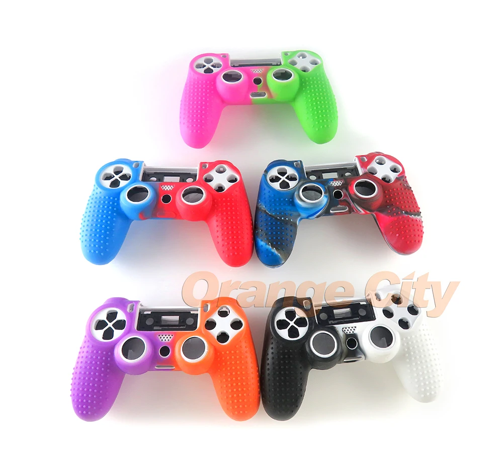 2PCS For Sony PS4 Slim Pro Controller Cover Case Touch Color Silicone Case For Dualshock 4 Case Studded Dots Silicone Rubber