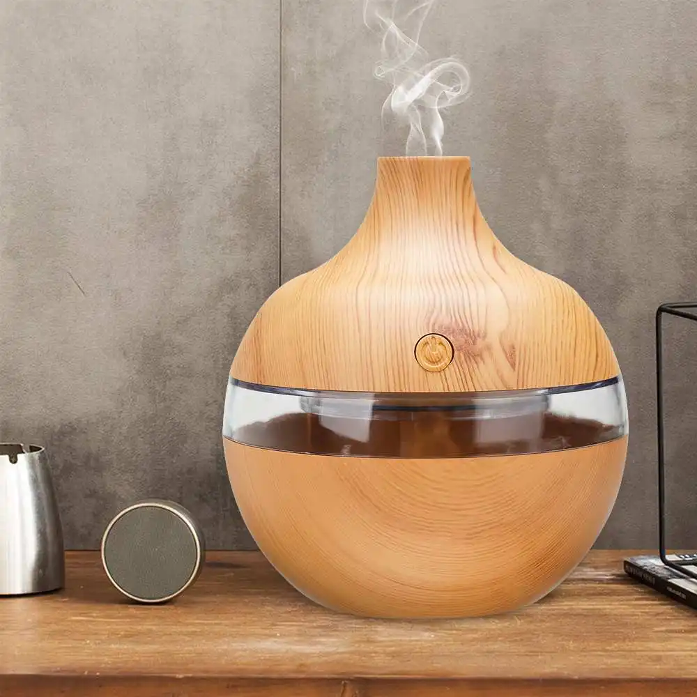 

300ml USB Electric Aromas Air Diffuser Wood Air Humidifier Nightlight Essential Oil Aromatherapy Cool Mist Maker for Home Office