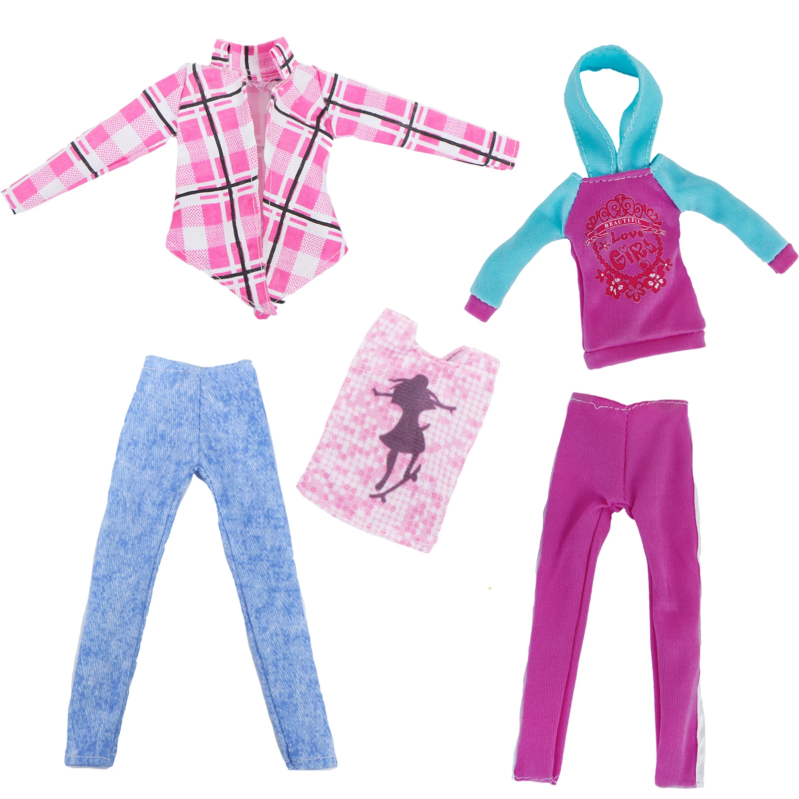Fashion Doll Clothes Pink Doll Dress Pleated Skirt Grey Shirt Pants Sport Outfit Bikini Shoes Accessories 12 Inch Toys doll clothes barbie doll clothes